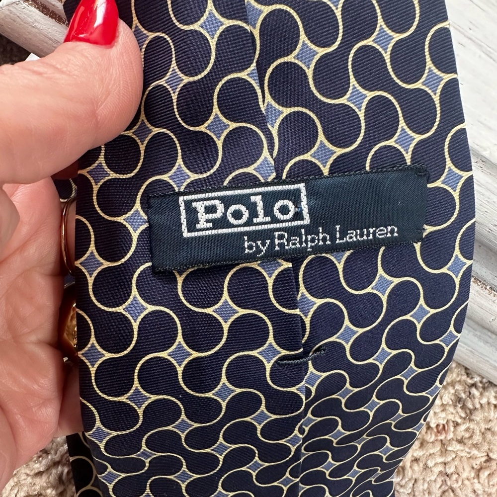 Polo by Ralph Lauren Blue and Yellow Patterned Tie